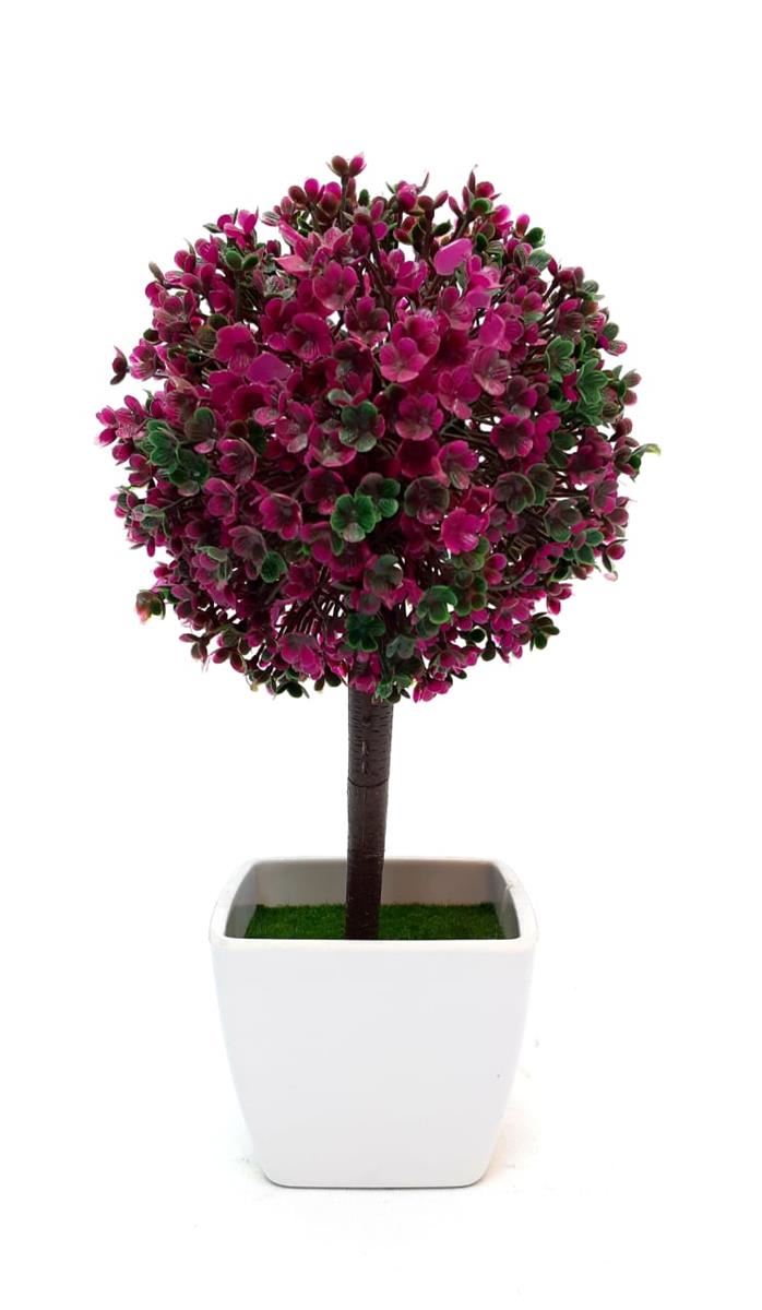 ARBOLITO CON MACETA 22CM. 4 COLORES: VERDE. AMARILLO. BLANCO. VIOLETA